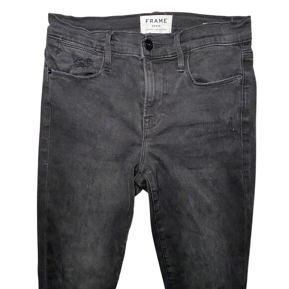 Frame Denim Denim - FRAME - Le High Skinny Crop Jeans - Black Size 25